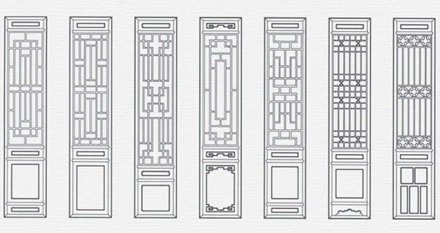 中江常用中式仿古花窗图案隔断设计图