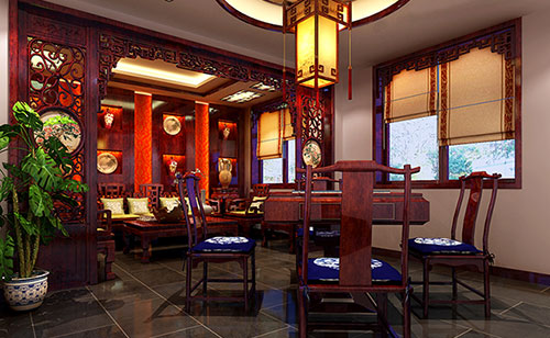 中江古典中式风格茶楼包间设计装修效果图